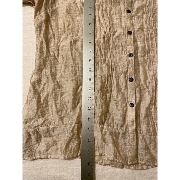 Coldwater Creek‎ Womens Size Large Tencel Pin Tuck Pleated Tunic Top Beige - Picture 6 of 8
